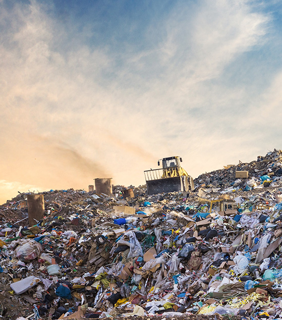 landfill Landfill filled with garbage that can be used to by a waste to energy plant